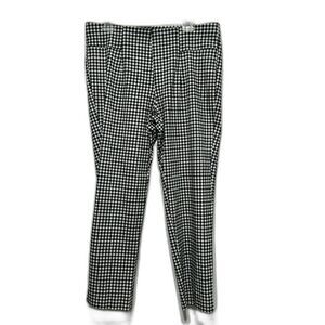 NYCC Pants Black White Check Stretch Dress Work Career Tapered Leg Womens sz 12